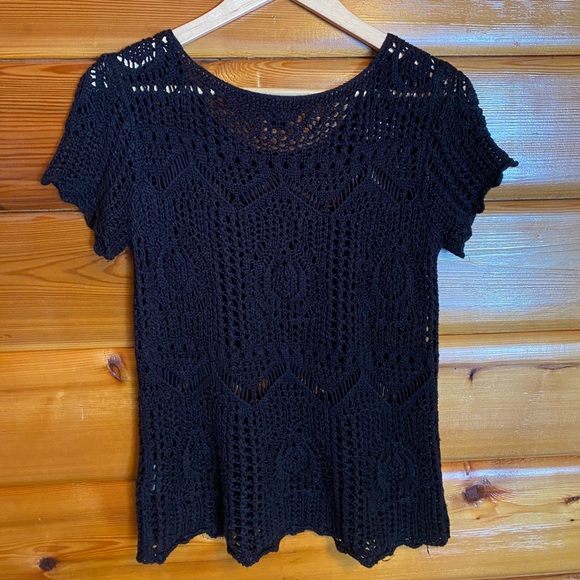 H&M Black Crochet Top - Small - Picture 2 of 4